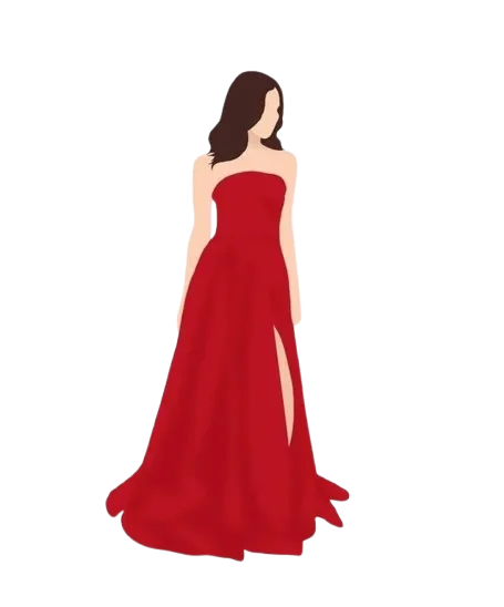 Woman in formal long evening dress